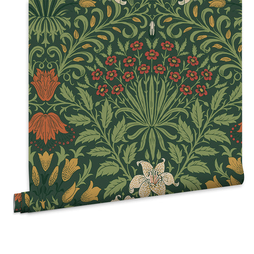 William Morris at Home Vliesbehang - Garden Moss Green