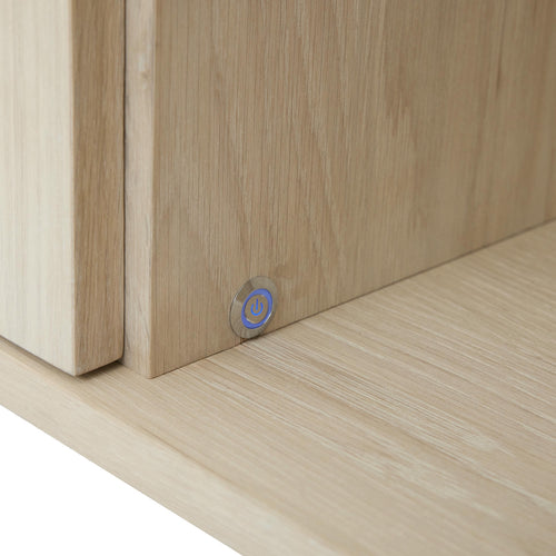 Furnhouse 4-deurs wandkast Kerteminde - Witte olie - MDF, Eikenfineer, Glas - 37x213x60