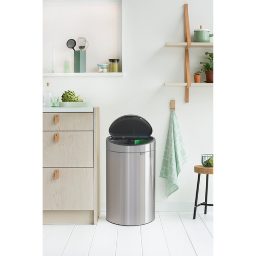 Brabantia Touch Bin New Recycle afvalemmer, 23/10 liter, kunststof binnenemmer - Matt Steel