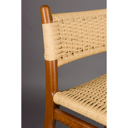 Dutchbone Cecile Barkruk rugleuning 67,5 cm Walnoot kleur - Bruin