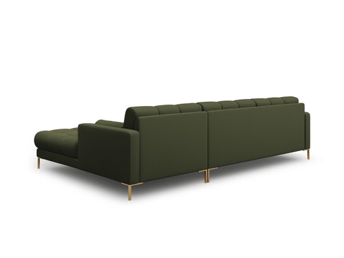 Cosmopolitan Design rechter hoekbank Bali 5-zits, structurele stof, groente - 185x293x75cm