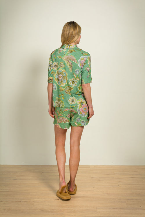 Pip Studio - Flora Pyjama Shirt - Dames - Matata - Groen - M