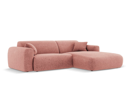Cosmopolitan Design rechter hoekbank Nolio 4-zits, chenille, roze - 170x235x72cm