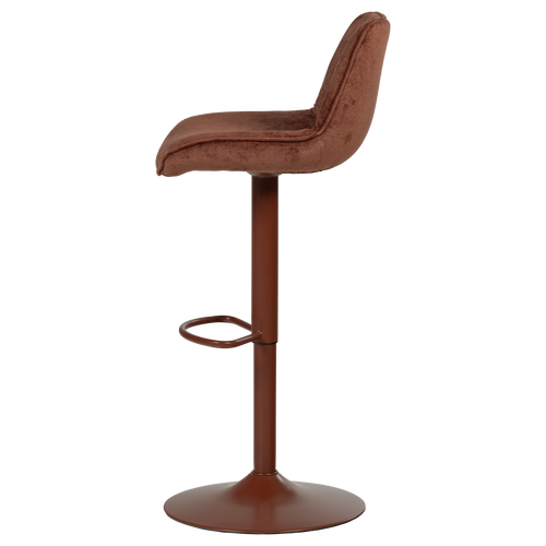 WOOOD barstoel in hoogte verstelbaar Marten - Chenille - Kastanjebruin - 110x45x50