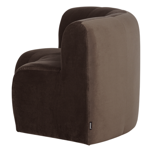 WOOOD eetbank halfronde hoek rug Mojo Base - Velvet - Bruin - 83x152x76