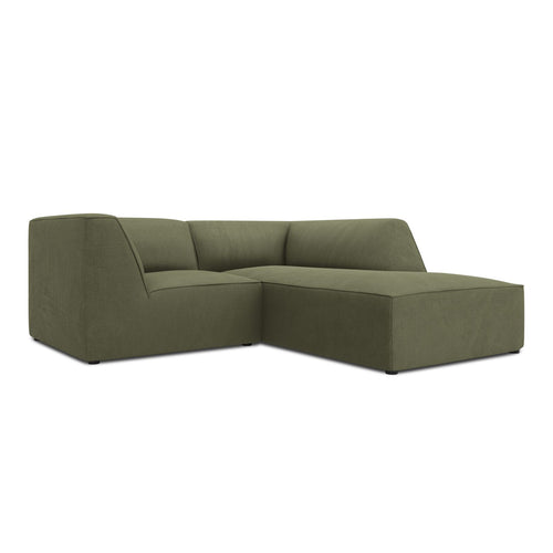 Cosmopolitan Design - Modulaire hoekbank rechts Siena 3-zits, ribfluwelen groente - 180x186x69cm