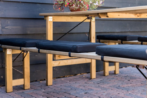 MaximaVida picknicktafel kussenpakket Havana zwart 55 x 27,5 x 5 cm - waterafstotend - 6 stuks