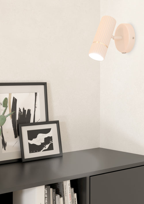 EGLO wandlamp Caminia - gu10 - 15,5 cm - zandkleur/beige/goud - vtwonen shop