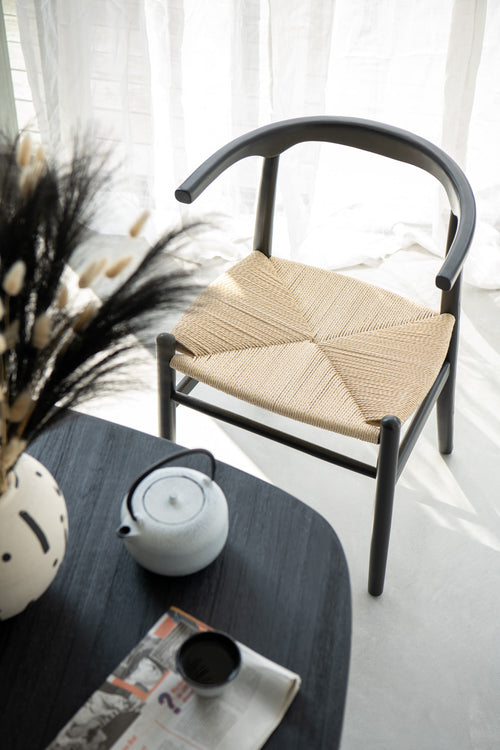 J-Line stoel Toon - beukenhout/touw - zwart - vtwonen shop