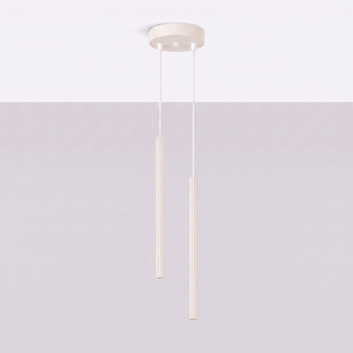 Sollux Lighting Hanglamp ARCHE 2P beige - 15x15x118cm