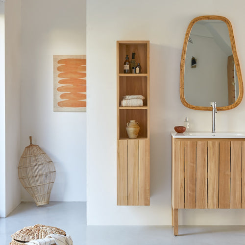 Tikamoon Massief teakhouten hangkolomkast - Naturel - vtwonen shop