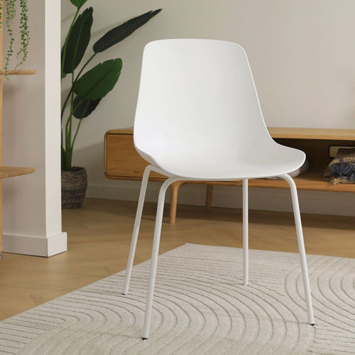 Nolon Nora-Pip Eetkamerstoel Wit - Kunststof - Wit Onderstel - vtwonen shop