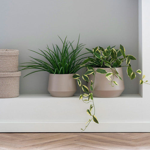 Artichok Yannick Metalen Bloempotten Set van 2 Beige