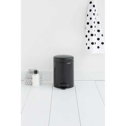 Brabantia NewIcon Pedaalemmer, 3 liter, kunststof binnenemmer - Matt Black