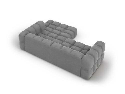 Cosmopolitan Design Modulaire hoekbank rechts Sky 3-zits, flueel, lichtgrijs - 162x244x70cm