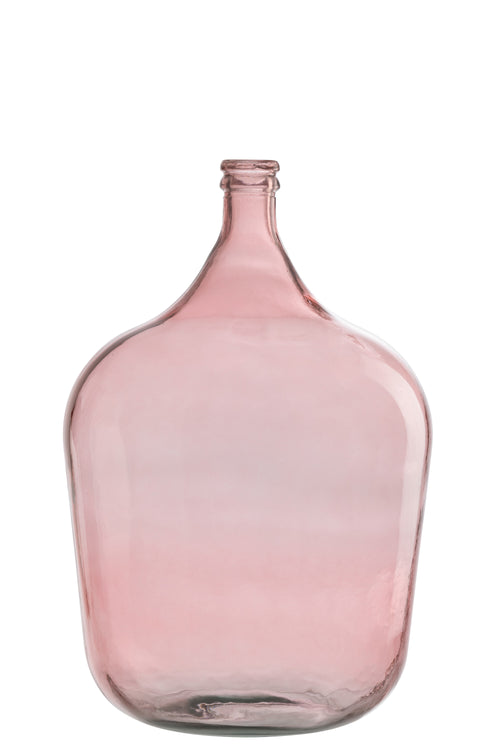 J-Line vaas Fles Terra - glas - roze - large - 55 cm hoog