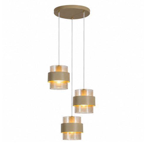 Searchlight hanglamp Royal - 3 lichts - 42  x 120   cm - zandkleur amber