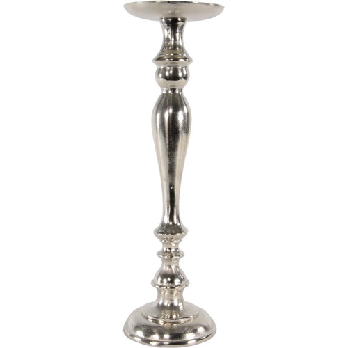 Lesli Living kaarshouder Brush - zilver - Ø13x52cm
