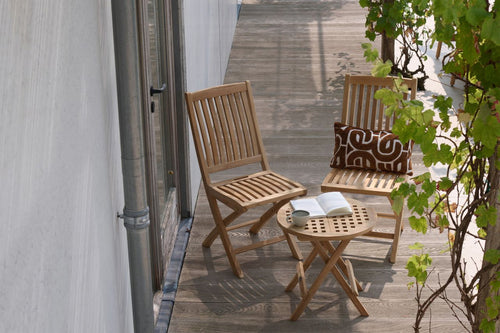 Hartman Tuinstoel Langli - Teak - Inklapbaar - Zithoogte 45cm - Set van 2