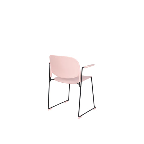 Housecraft Living Stacks Stapelbare Eetkamerstoelen met armleuning Roze - Set van 4 - vtwonen shop