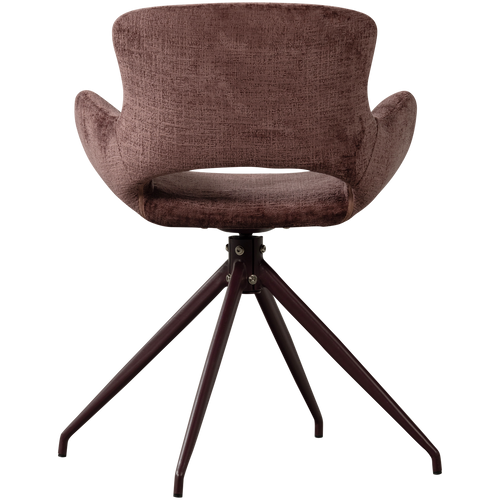 WOOOD eetkamerstoel Eliva - Structure Velvet - Paars - Set van 2 - vtwonen shop