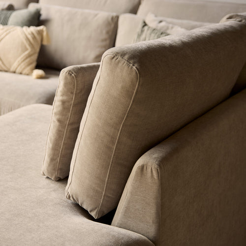 MySofa Hoekbank Jesse - Beige Stof Rechts - 271x222x92cm