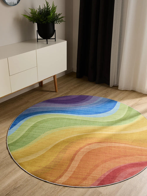 benuta wasbaar vloerkleed George - veelkleurig - ø 120 cm