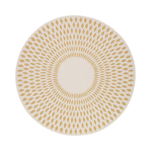 AFK Living vloerkleed Illusion - voor binnen en buiten - geel - 120 x 120 cm