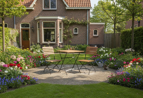 MaximaVida inklapbare vierkante acacia bistroset Toscana 70 cm zwart - stoelen zonder armleuning - vtwonen shop