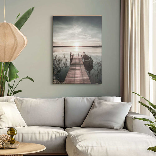 Reinders Scandic Jetty schilderij -  blauw - woonkamer - 70x50cm