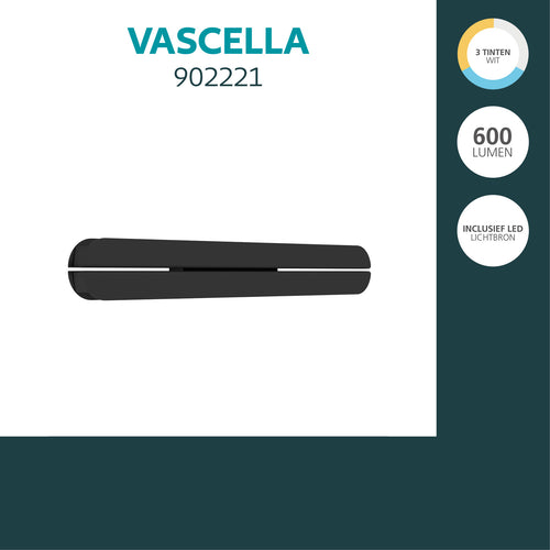 EGLO wandlamp buiten Vascella - zwart