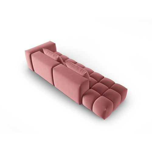 Cosmopolitan Design - Linker modulaire bank Verona 4-zits, flueel flamingo - 85x265x70cm