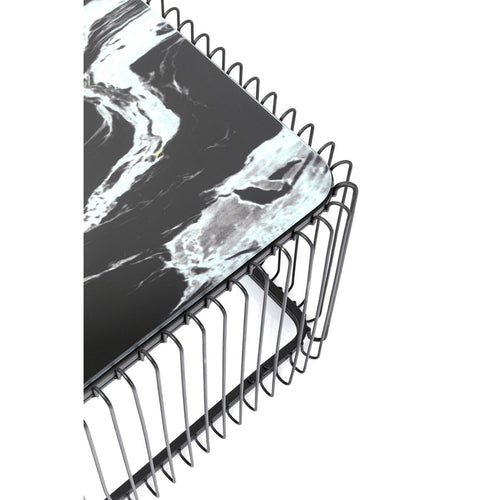 Kare Design Salontafel Wire zwart Marmer Glas 145x70cm - vtwonen shop