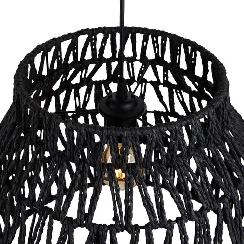 Lighto | Hanglamp Rotan Zwart Ø35 cm | Vela - vtwonen shop