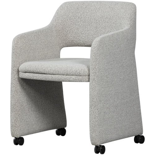 WOOOD eetkamerstoel met wieltjes Lyric - Polyester - Greige - 79x59x58 - vtwonen shop