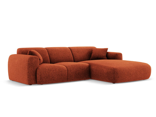 Cosmopolitan Design rechter hoekbank Nolio 4-zits, chenille, terracotta - 170x260x72cm