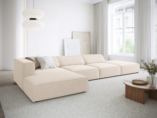 Cosmopolitan Design linker hoekbank Arendal 5-zits, chenille, lichtbeige - 166x341x70cm