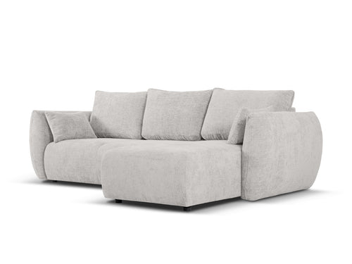 Cosmopolitan Design Converteerbare hoekbank rechts met opbergdoos Matera 4-zits, chenille, lichtgrijs - 173x253x86cm