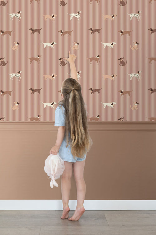 ESTAhome behang honden oudroze - 50 x 900 cm - 131903