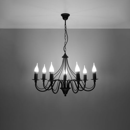 Sollux Lighting Kroonluchter MINERWA 7 zwart - 60x60x80cm