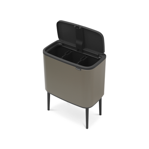 Brabantia Bo Touch Bin, met 3 binnenemmers, 3 x 11 liter - Platinum