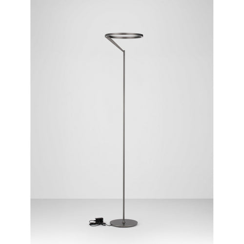 Nova Luce TILIA  Tilia LED-vloerlamp met geïntegreerde afwerking, mat nikkel, aanraakgevoelige dimbare LED-verlichting, 26W, 1149lm, 3000K