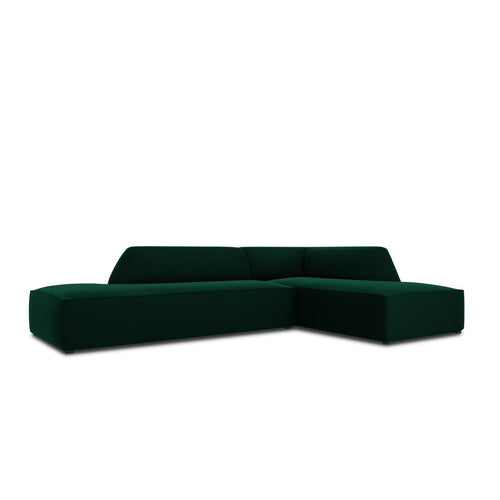 Cosmopolitan Design - Modulaire hoekbank rechts Siena 4-zits, flueel flessengroen - 180x273x69cm