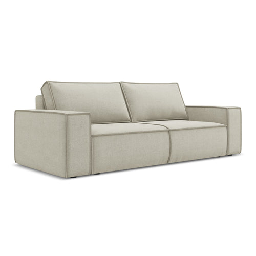 LaMiaSofa 3-zits slaapbank Livorno - textuurstof - lichtbeige - 255x105x85