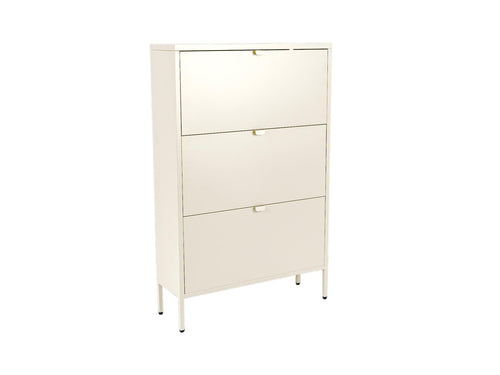 MaximaVida metalen locker schoenenkast Finn 25 x 80 x 125 cm ivoor - vtwonen shop