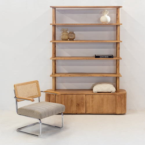 Giga Meubel Wandkast Leco - Mangohout - Naturel - 160x40x210cm - vtwonen shop