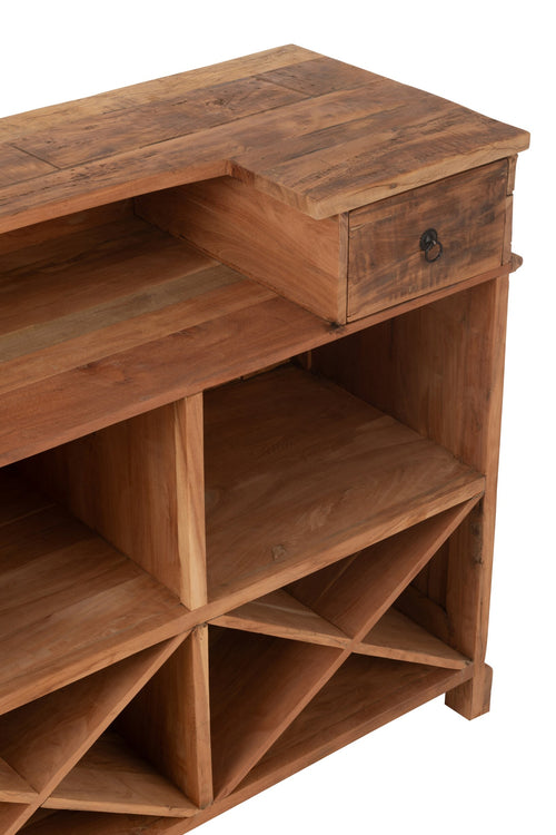 J-Line barkast 2 Lades - gerecycleerd hout - naturel