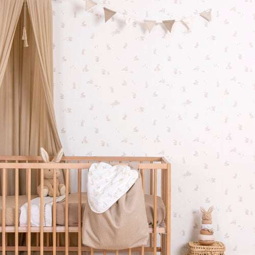 Little Dutch Vliesbehang - Baby Bunny - Bruin/Wit 10mx52cm - vtwonen shop