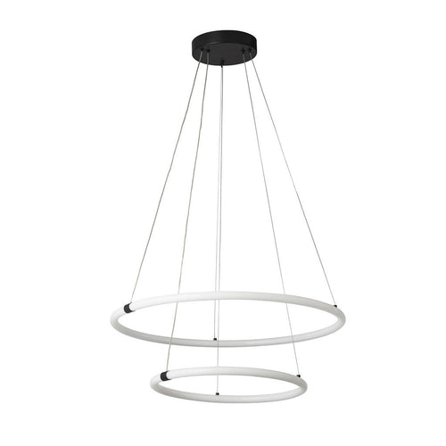 Searchlight Revolve 2-lichts LED-ringhanger, mat zwart 3000K