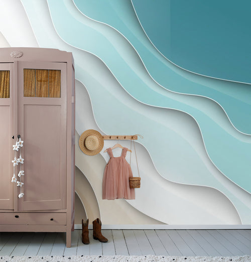 Sanders & Sanders fotobehang figuratief motief beige en blauw - 375 x 270 cm - 600981 - vtwonen shop